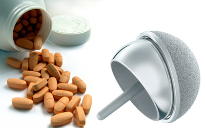 hip implant ball and pills