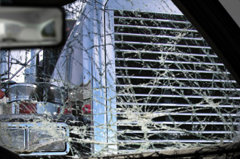 trucking shattered windshield